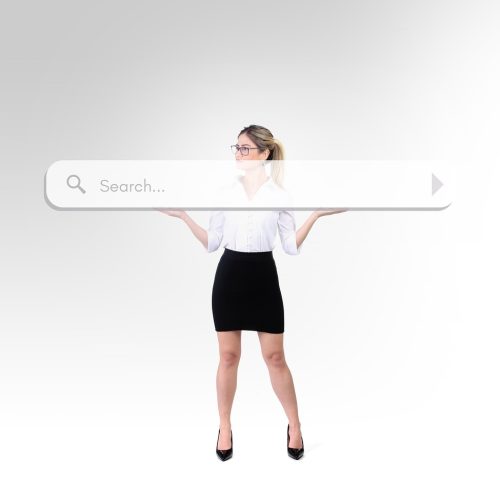 woman, search, search bar